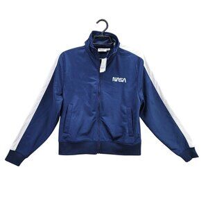 Womans Mighty Fine NASA Full Zip Blue Track Jacket Established 1958 Size XS